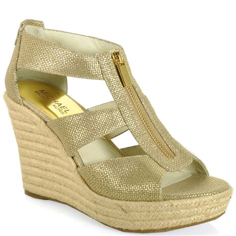 michael kors zipper wedges|Michael Kors denim wedges.